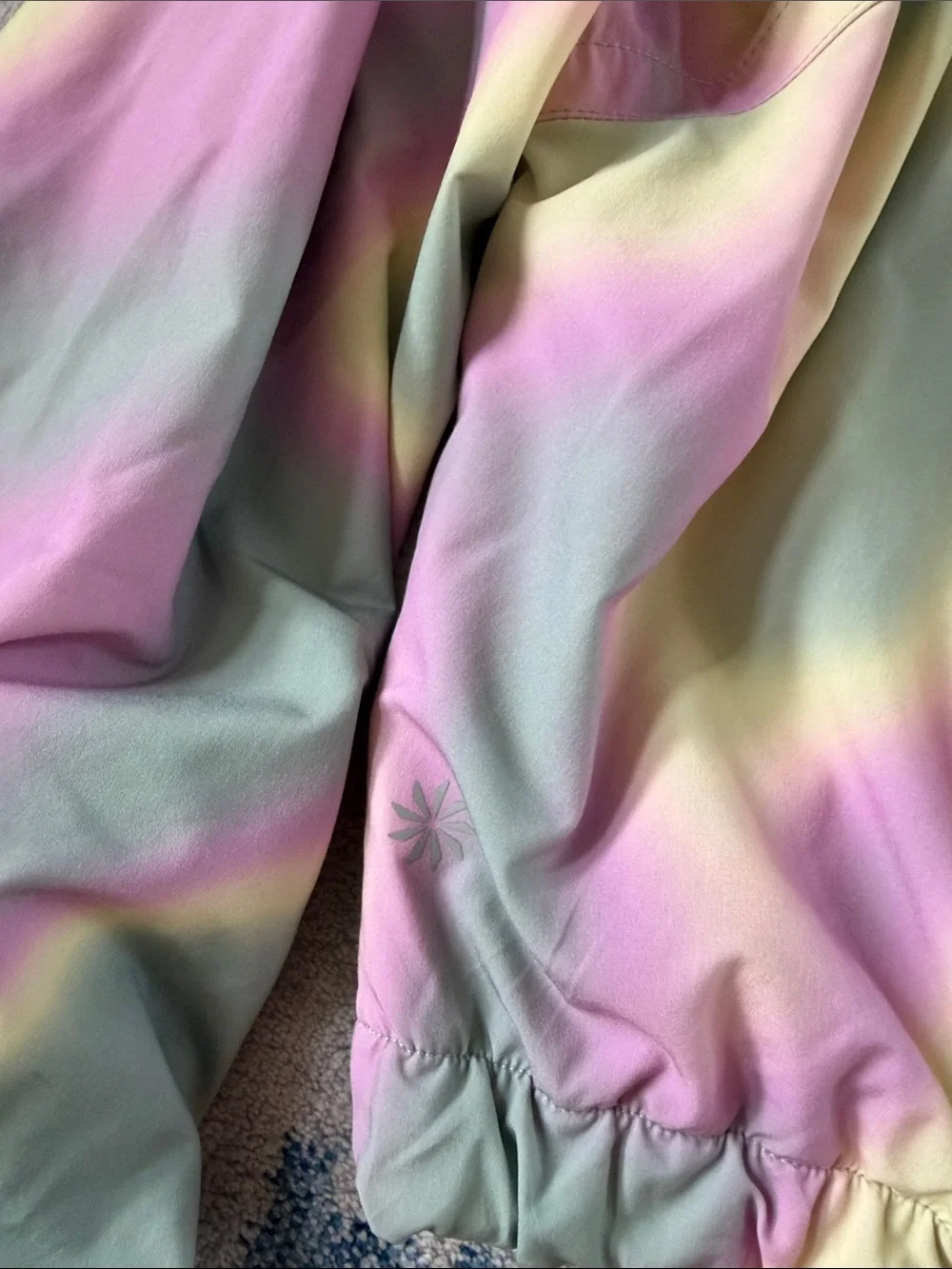 Athleta Girls' Pastel Tie-Dye Jean Jacket in Pink, Yellow & Green